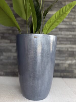 ELENA - Maceta fibrocemento laqueado - Medidas 60 H 42cm Ø - Color PELTRE