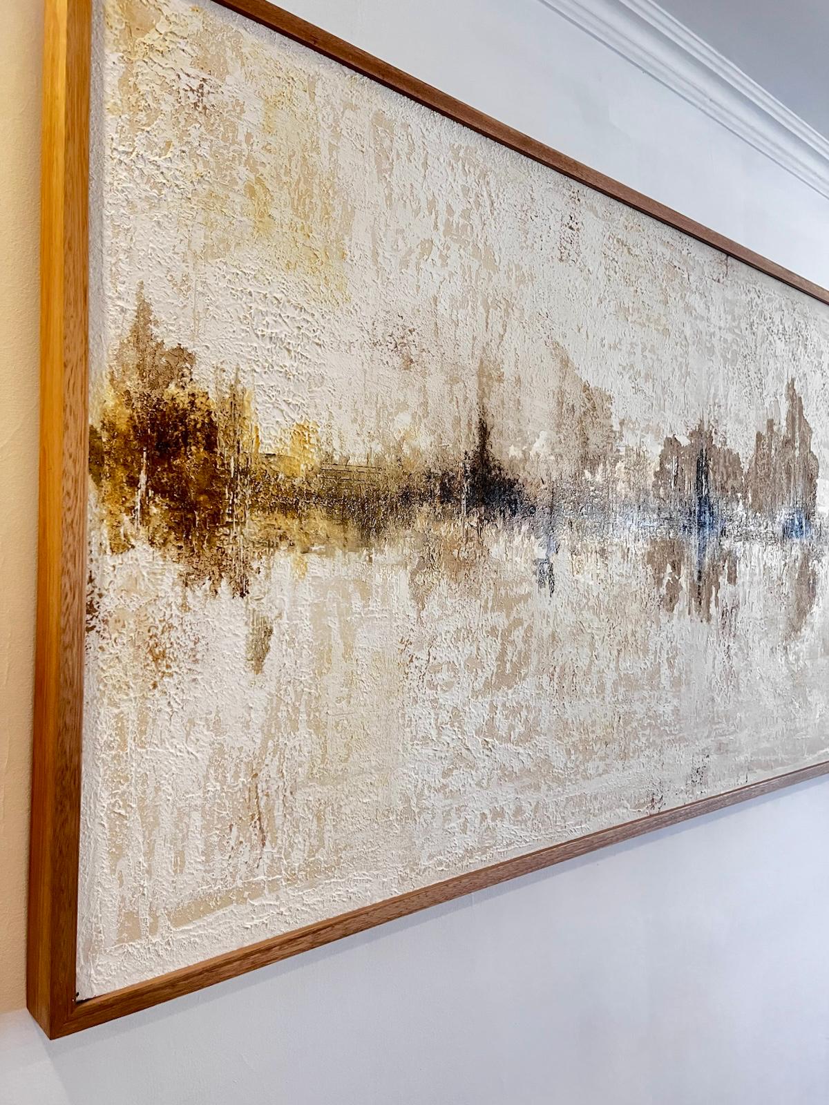 CUADRO TEXTURADO 70x150 CON MARCO EN MADERA